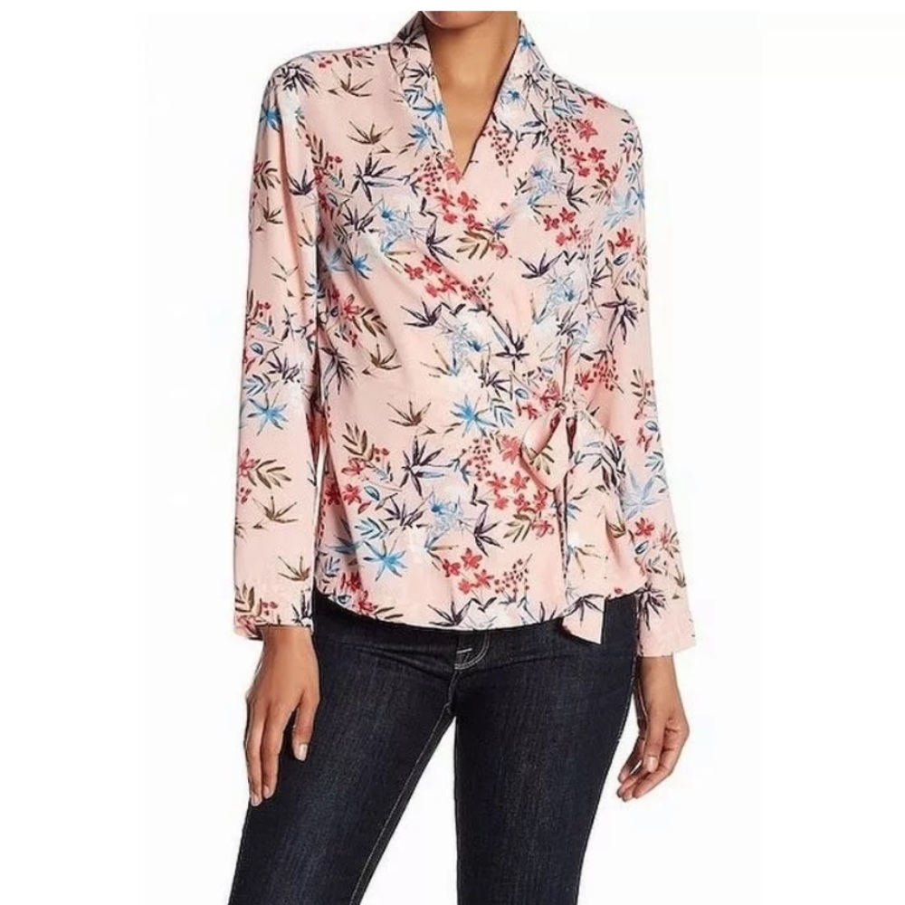 ✨Como Vintage Floral Kimono Wrap Blouse Size Small